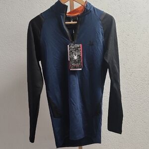 Spyder Navy and Black Half-Zip Top